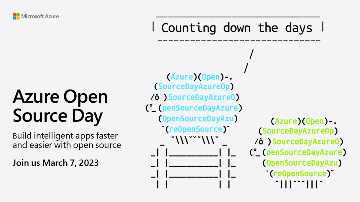 OpenAtMicrosoft's tweet image. Just one day left to register—see new AI solutions in action and connect with experts and enthusiasts in the open-source community: msft.it/60155mlf1 #AzureOpenSourceDay #OpenSource