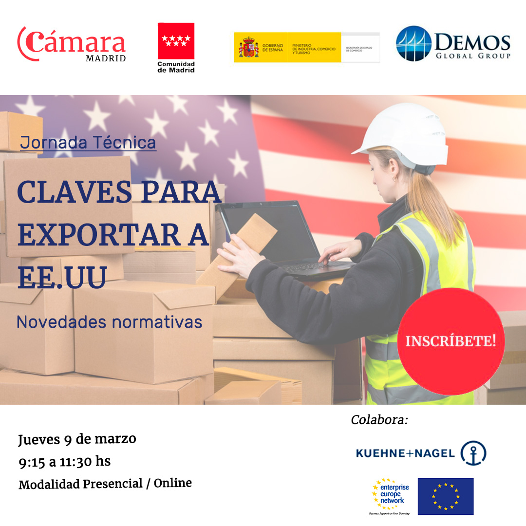 Cámara de Madrid (@camarademadrid) on Twitter photo Nueva Jornada donde abordaremos las claves para exportar a EE.UU y las novedades normativas. En colaboración con <a href="/DemosGlobalG/">DEMOS GLOBAL GROUP</a>. Más info: cutt.ly/X8OMlv2
#CámaraMadrid Nueva Jornada donde abordaremos las claves para exportar a EE.UU y las novedades normativas. En colaboración con <a href="/DemosGlobalG/">DEMOS GLOBAL GROUP</a>. Más info: cutt.ly/X8OMlv2
#CámaraMadrid