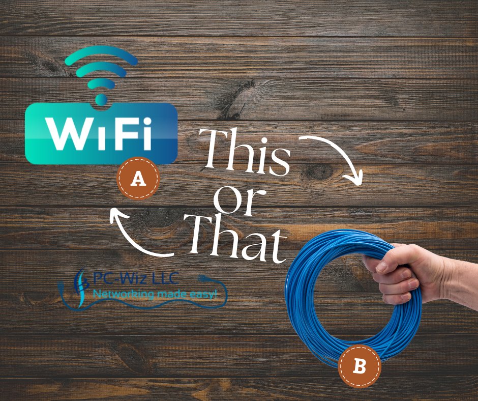 yourpcwiz's tweet image. When you get ready to install a network, you must first decide which network you want to use. 
Wired, wifi, or hybrid? 

PC Wiz can help you decide what is best for you and get you started. Contact us today for a FREE quote!
yourpcwiz.com