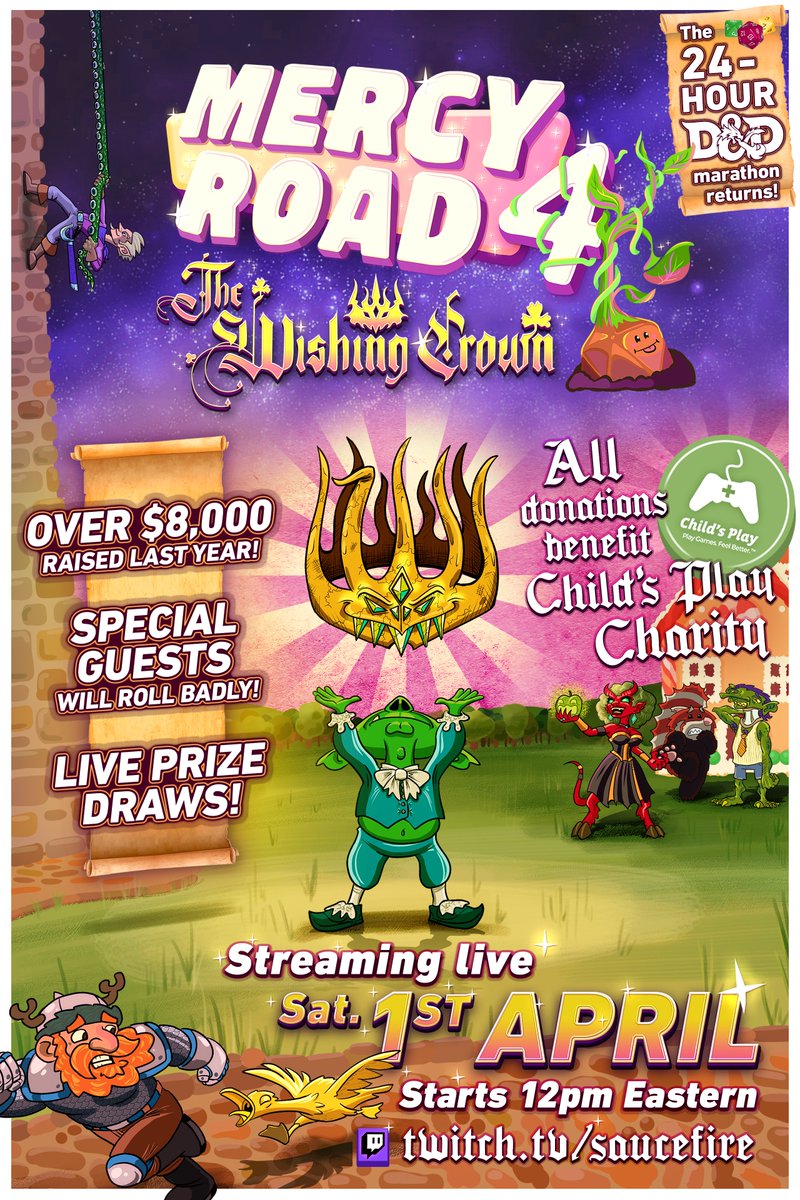 SaucefireTV's tweet photo. Martia Bay, a gem along the Sword Coast. But something is amiss in the City. A lost relic has returned, in the hands of the most unlikely creature: The Goblin Prince! 

Can our heroes overcome him, or is there no happily ever after?
Find out in Mercy Road 4: The Wishing Crown! 👑 https://t.co/46hSBPV0nu