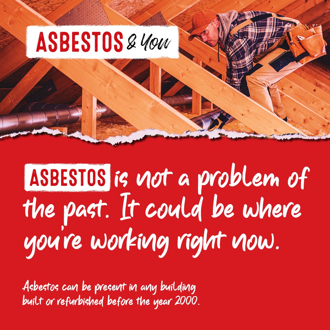 Despite being banned in the UK, asbestos can still be found in buildings built or refurbished before the year 2000. Find out more about HSE’s new ‘Asbestos &amp; You’ campaign and how you can support: 
workright.campaign.gov.uk/campaigns/asbe…

#asbestos #asbestosawareness #asbestosis #WorkRight