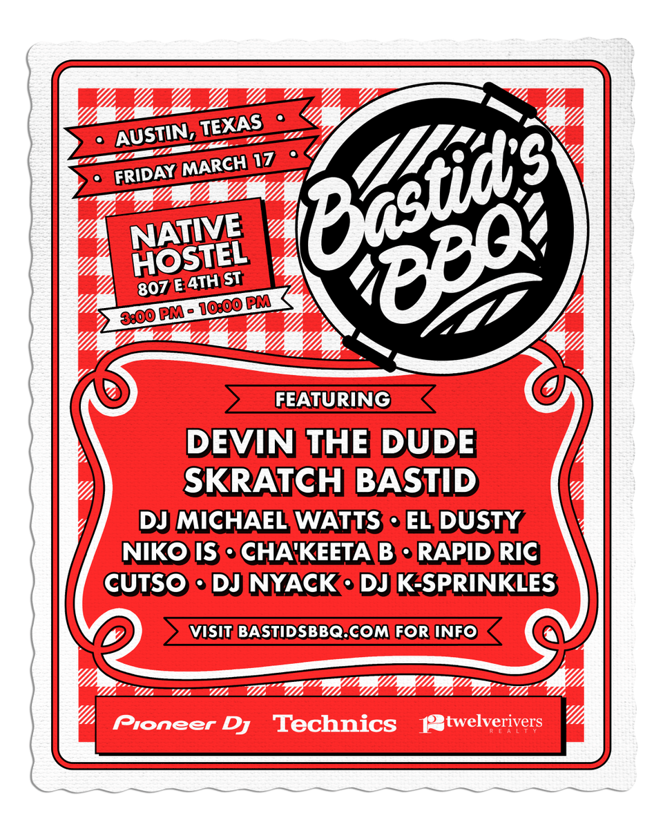 Full Austin Bastid's BBQ line-up. Let's GOOOOO!