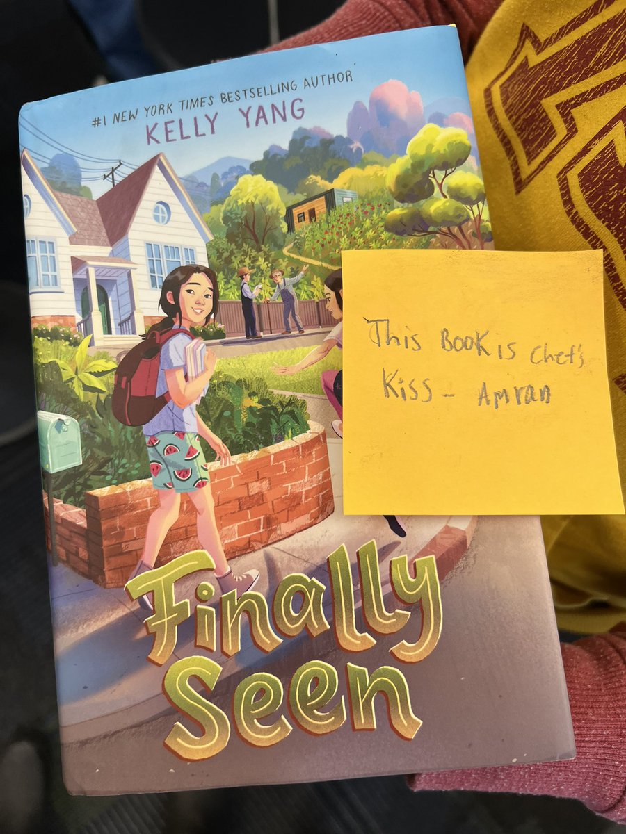 . @kellyyanghk this 5th grader is a super fan and loves all your books. She read this one over the weekend. #FinallySeen