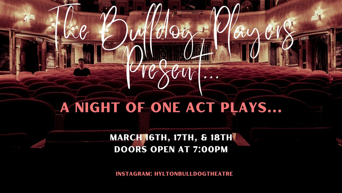 We will have our first live drama production since 2006 on March 16-18! Tickets will be sold for $5 at the door and students will have the opportunity to purchase discount tickets at lunch during the week of the show. Put this on your calendars; this is an event not to be missed!