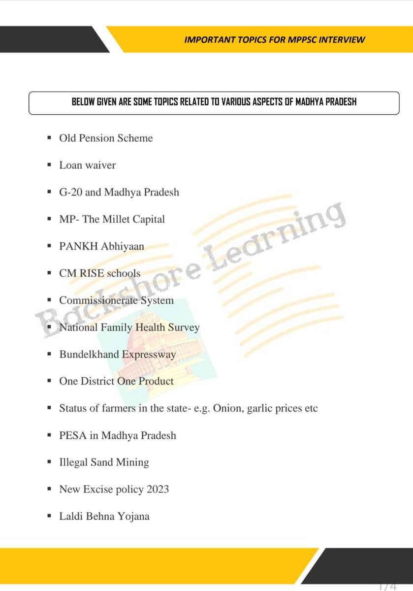 BackshoreL's tweet photo. Important interviews topics. 
MPPSC INTERVIEW
#MPPSC #mppscinterview #PSC #interviews #UPSC2023 #UPSC #Exams https://t.co/OnE9wrb0au