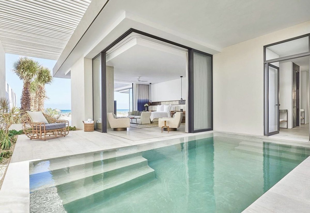 A place where you wake up and still find yourself dreaming. Our Three Bedroom Beachfront Presidential Villa is complete with luxurious details including this private plunge pool off the Master Bedroom and en suite bath. Will you be joining us soon?