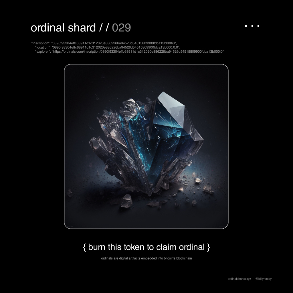 shard #029 sold to <a href="/washedplate/">Washedplate</a> for 2.45 💎