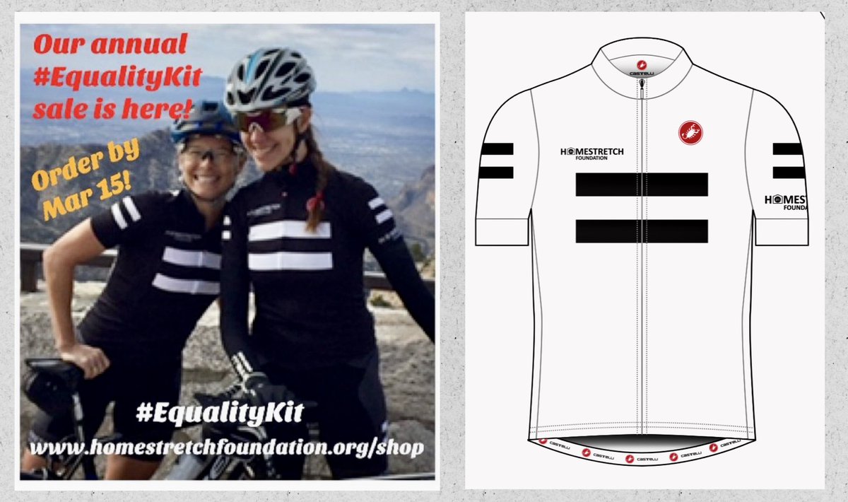 KathrynBertine's tweet photo. Bikey friends! Once a year we do an #EqualityKit sale where all proceeds benefit @HomestretchFdn: Mar 1 - 15 only. Cuts for men &amp; women. We ❤️ all sizes. NEW additions: White jersey, socks &amp; gloves. Grab your #equality gear here via @CastelliCycling: https://t.co/VoBCP35vwg https://t.co/ohmqk9ec3X