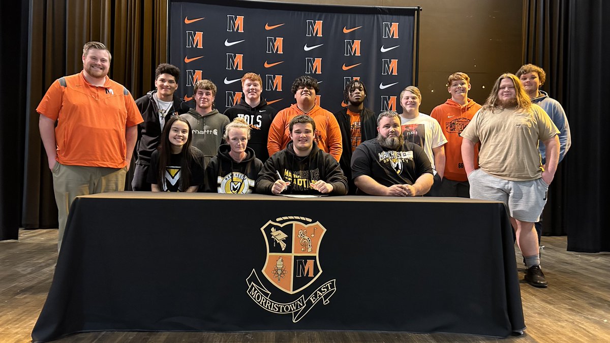 Congrats to Morristown East’s Christian Denton, who signed today to play football at Manchester University.