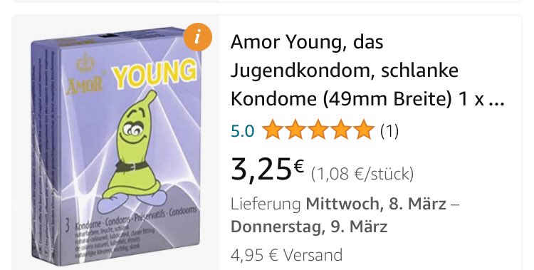 Wie demütigend muss es sein wenn man Kondome kaufen möchte und seine Größe einfach nur unter dem Begriff „Jugendkondom“ verkauft wird.