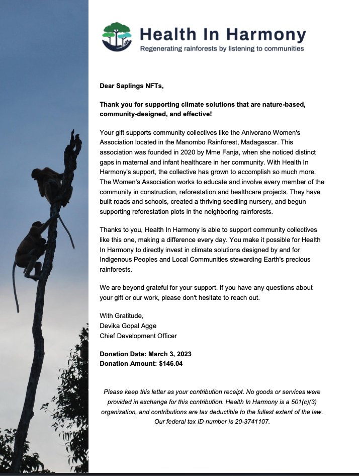 We received a thank you letter from one of our NGO Partner @HIHngo 💚

I want to express my gratitude to all those who donated something - your generosity is greatly appreciated! 🙏 ☺️