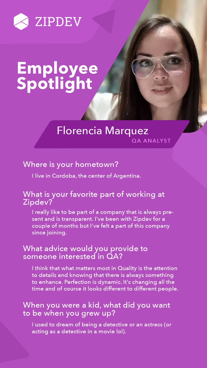 zipdev's tweet photo. Once again it is time to shine a light on our talented superstars at Zipdev! Meet two of our rockstar team members, Ernesto Hernandez and Florencia Marquez, who are making our clients lives easier by the minute because of their attention to detail.
#Zipdev #RemoteWork #LatAm https://t.co/bXeHEhpbBE