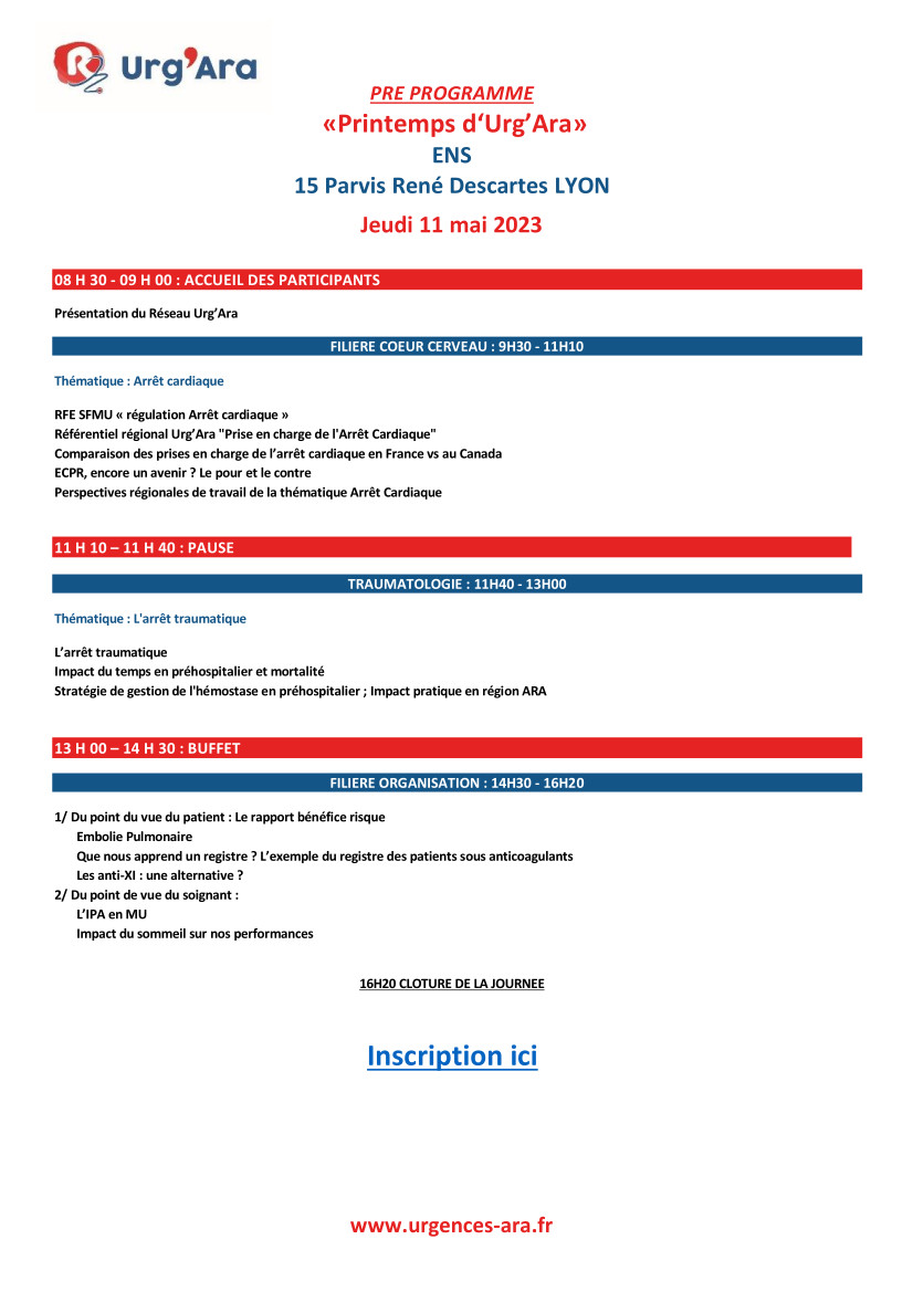 Urg_Ara's tweet photo. La journée régionale du Printemps d'UrgAra se tiendra le jeudi 11 mai 2023 à l'ENS de Lyon (Site Descartes)
Accueil à partir de 8h30
inscription (présentiel ou visio) impérative - Cloture le 24/04/23 : https://t.co/j22XwOk5rq
A très bientôt

L'équipe Urg'Ara https://t.co/cUrkOduiNH