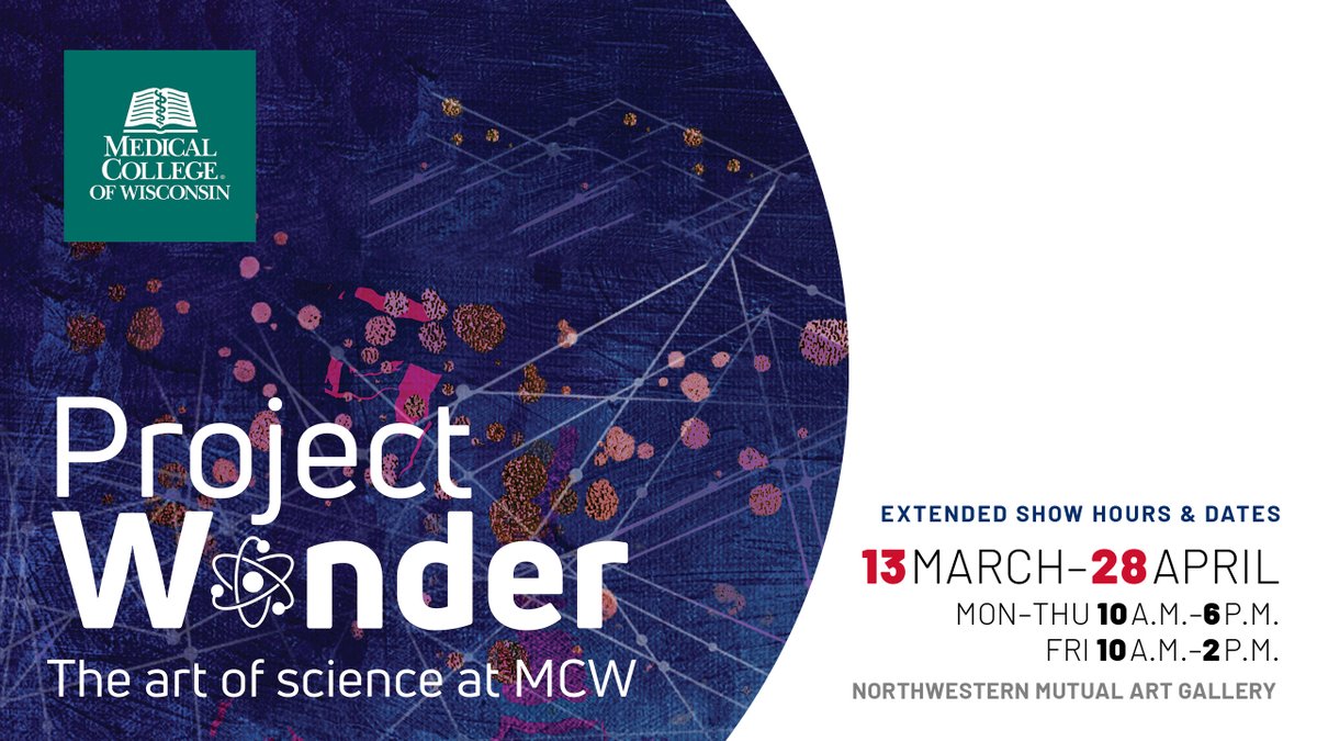 We’re thrilled to announce that the #ProjectWonder art exhibit located at @stritchu's Northwestern Mutual Art Gallery has been extended to run through April 28! 

Don’t miss out on your chance to see one-of-a-kind artistic representations of innovative, life-changing #research.