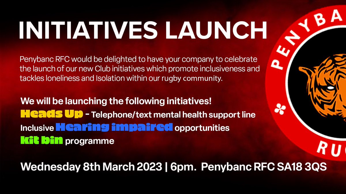 The club are proud to be promoting a great initiative this Wednesday. Come along and see for yourselves. 👌🔴⚫
<a href="/WRU_Community/">WRU Community - Wrth galon y genedl</a> <a href="/WRU_Scarlets/">WRU/SCARLETS - UN CYMUNED</a>
<a href="/sportcarms/">Chwaraeon a Hamdden Actif | Actif Sport & Leisure</a>  <a href="/dsw_news/">Disability Sport Wales</a>