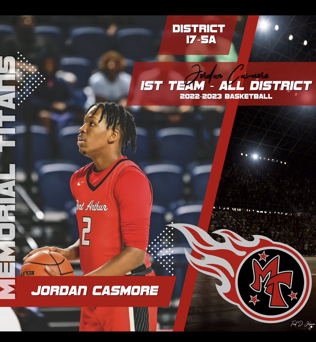 Port Arthur Memorial Titans Boys Basketball🔴⚫️⚪️ (@pamemorialbb) on Twitter photo Congrats to Jordan Casmore on being selected to 1st All-District!!
@saphirec98 <a href="/AshlyElamSports/">Ashly Elam</a> <a href="/hoopinsider/">Hoopinsider</a> Congrats to Jordan Casmore on being selected to 1st All-District!!
@saphirec98 <a href="/AshlyElamSports/">Ashly Elam</a> <a href="/hoopinsider/">Hoopinsider</a>