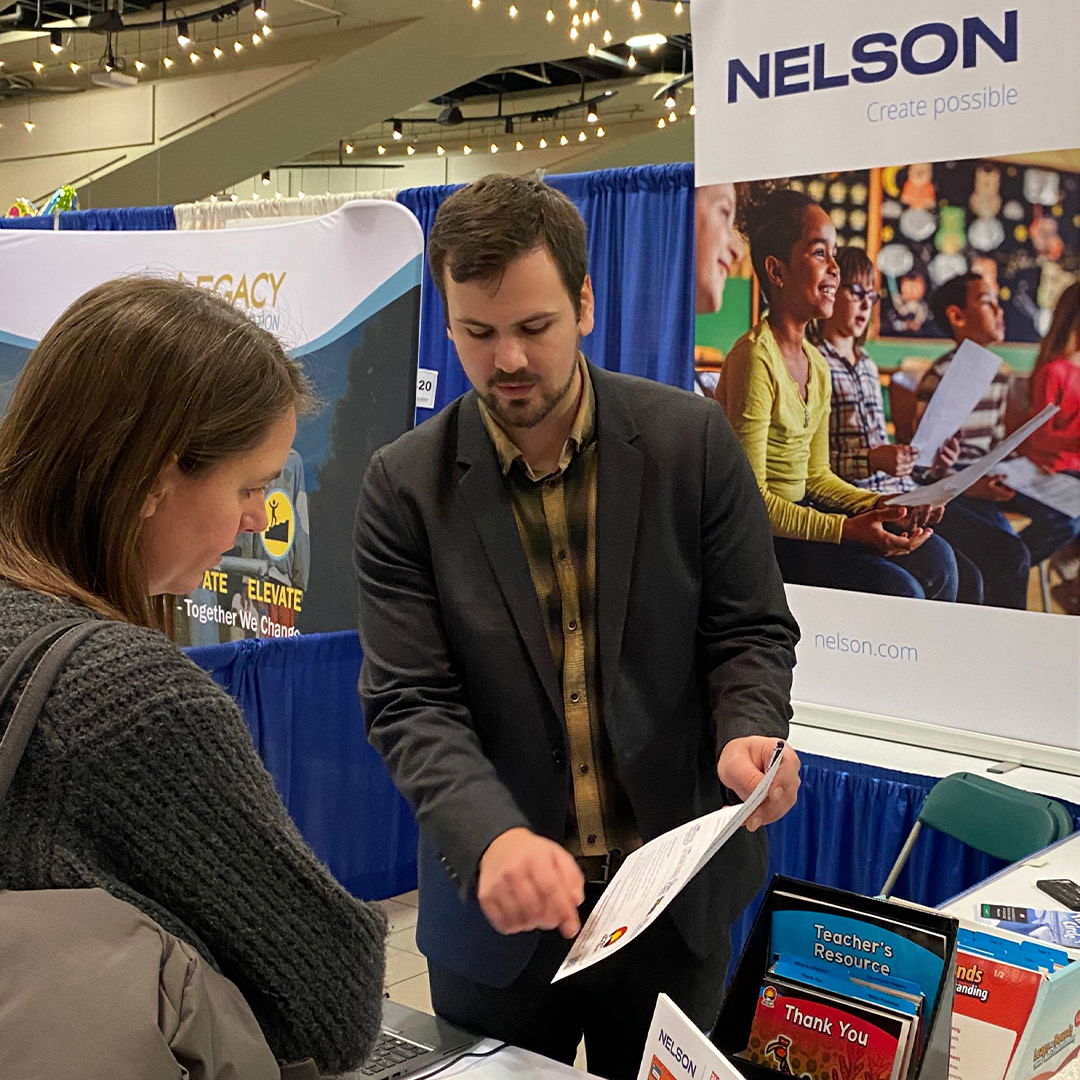 We were pleased to connect with Alberta educators last week at <a href="/getca1/">GETCA</a>!🎉

Congrats to Heather from <a href="/EPSBNews/">EPSB</a> as the winner of our door prize! Heather shared with us her teaching experiences &amp; noted how Nelson resources would be beneficial to students in the classroom. #GETCA2023