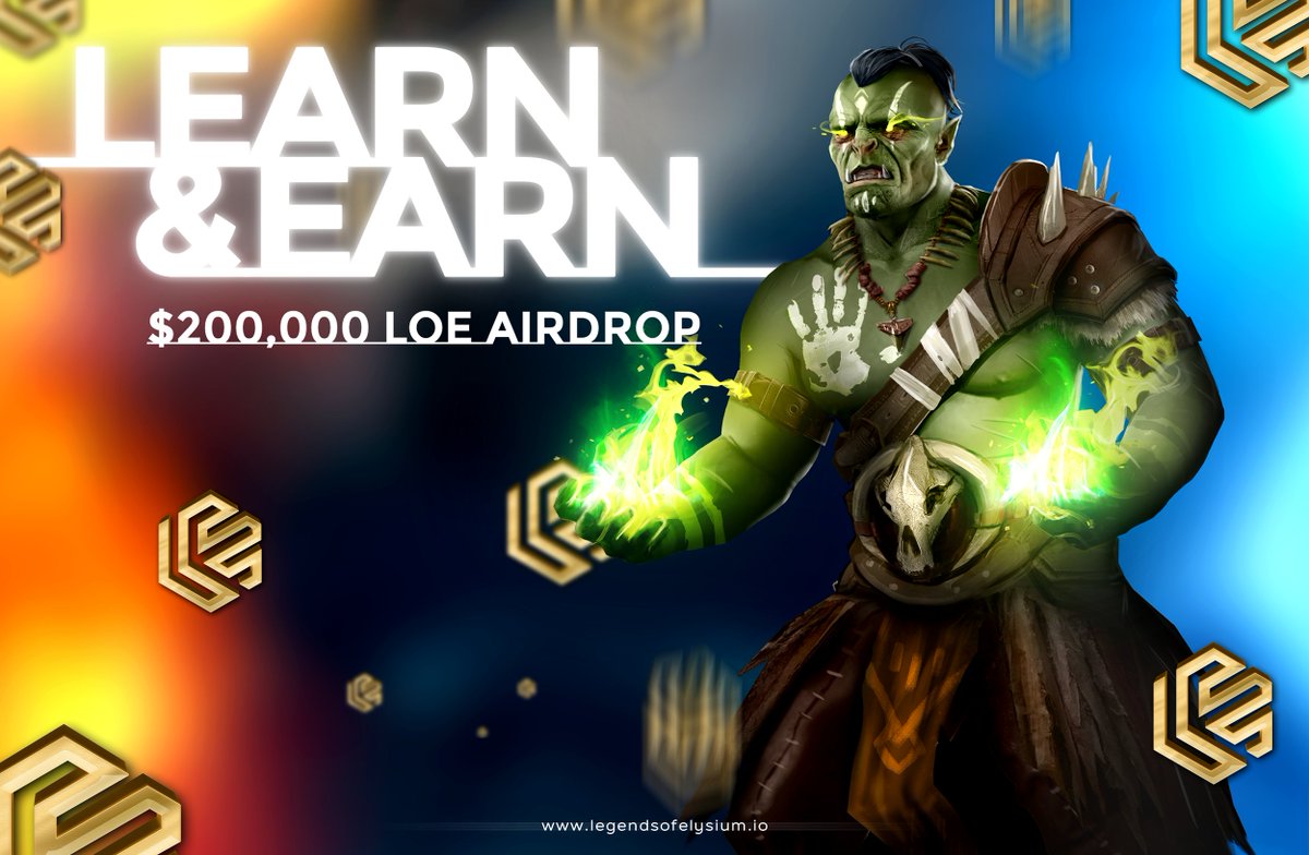 Legends of Elysium is launching an EDUCATIONAL AIRDROP CAMPAIGN🥳

The total prize pool of $200,000 in LOE tokens is to be given to participating users🤑

Don't wait and take part!

More details here:
legendsofelysium.medium.com/learn-earn-200…

$LOE #airdrop #airdrops #crew3 #LOEairdrop #GameFi  ‌