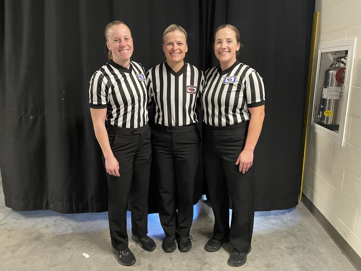 History was made this past week at the NSAA Girls State Basketball Championships with the first all-female 3-person crew consisting of Gwenn P., MK M., &amp; Kelsey A.! #NSAARespectTheRef #nebpreps