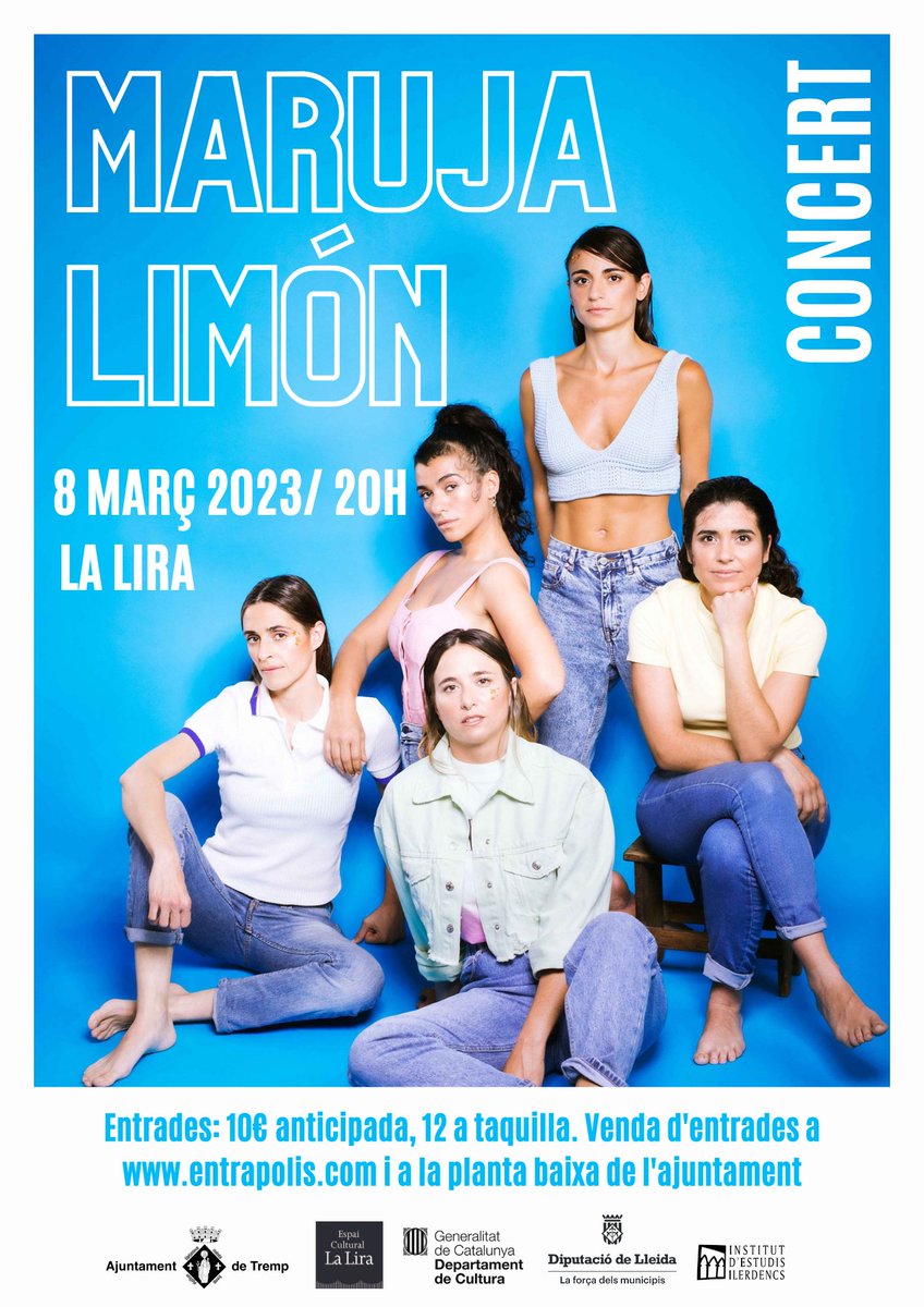 📢📢Encara no tens l'entrada per <a href="/Marujalimonlive/">Maruja Limón</a>? 
Entra a la web ow.ly/YNGJ50N9zxQ i compra-la!
Celebrem #8demarç #diadeladona <a href="/AjTremp/">Ajuntament de Tremp</a> <a href="/PallarsJove/">Pallars Jove</a> <a href="/TurismeJussa/">Turisme Pallars Jussà</a> <a href="/visitpallars/">Turisme Pallars Sobirà</a> <a href="/sobirajove/">OJ del Pallars Sobirà 🤳#sobirajove</a> <a href="/segrecom_com/">SEGRE Comarques</a> <a href="/RadioTremp/">Ràdio Tremp</a> <a href="/ViuJussa/">Vine al Pallars</a> @SDC_Pirineus <a href="/ConsellJussa/">CC Pallars Jussà</a>