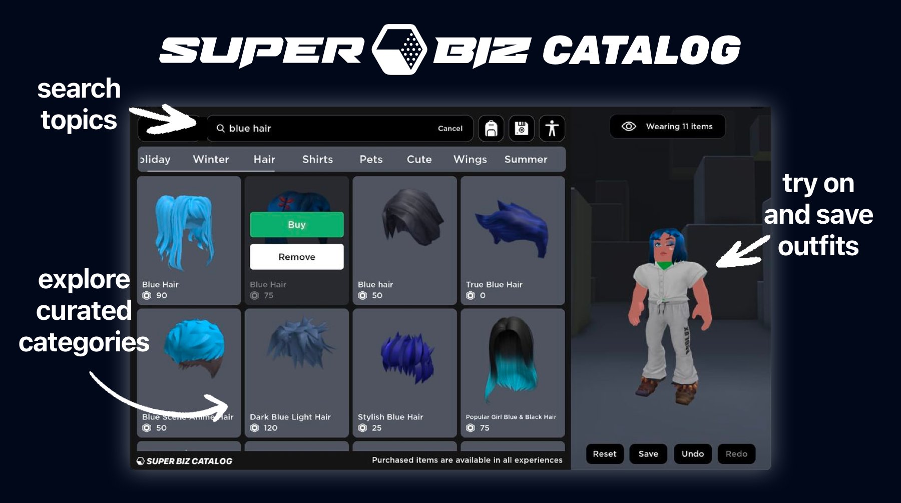 Super Biz / Roblox Avatar Items for Brands