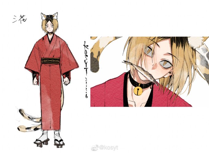 ネコたち #ハイキュー #黒尾鉄朗 #孤爪研磨 #ハイキューイラスト