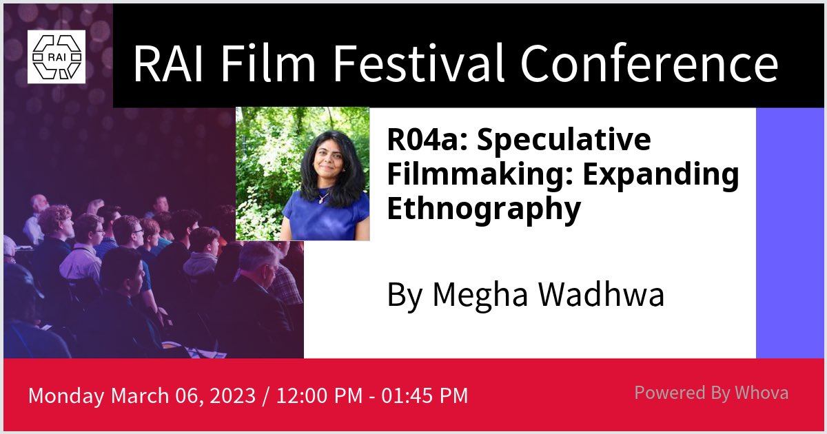 Gave a talk at RAI Film Festival Conference on R04a: Speculative Filmmaking: Expanding Ethnography. I talked about 'Seeing the Unseen: Fieldwork experiences with camera and in the editing room' 
Thanks @benspatz & Michele Feder-Nadoff for orgzg the panel!
 #raiff23 - via #Whova