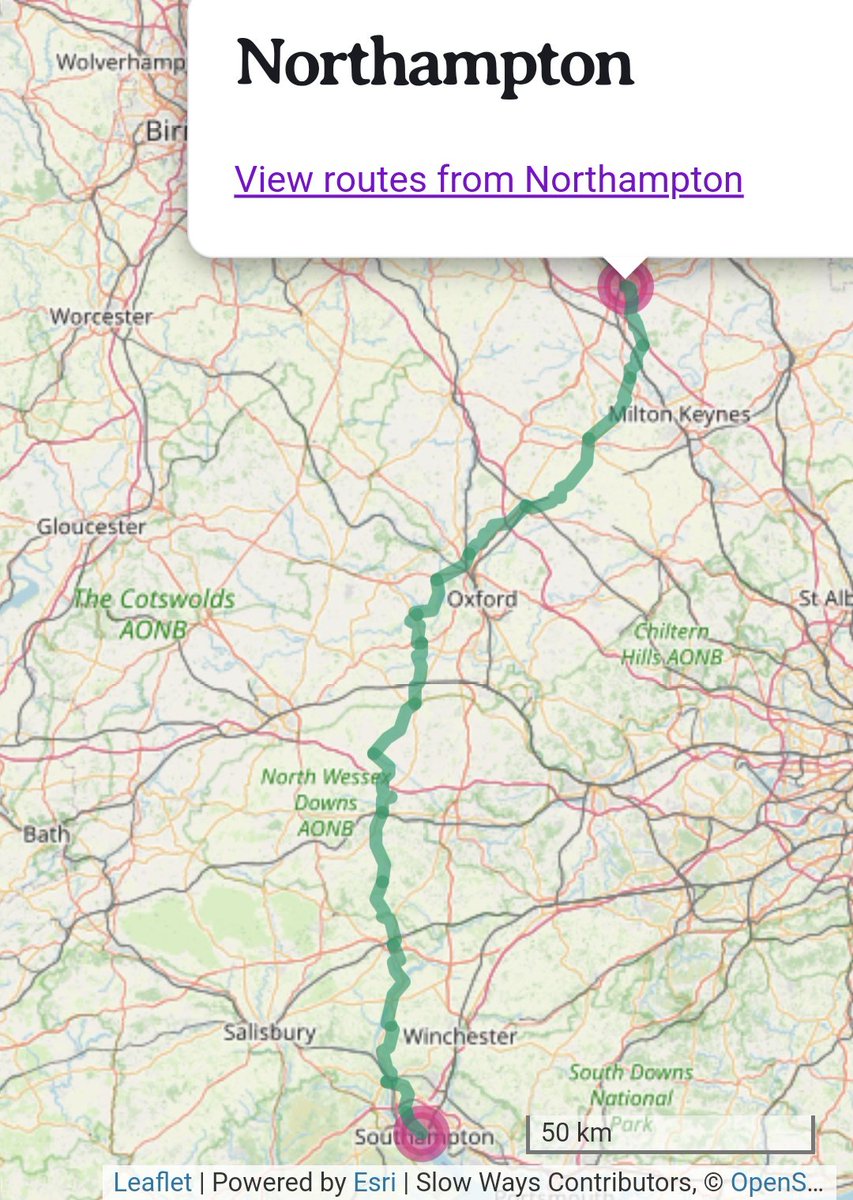 SlowWaysUK's tweet photo. Northampton to Southampton anyone?
216km
17 routes
https://t.co/9TgzcfY8Wn
#SlowWaysIdeas #SlowWays #Northampton #Southampton #GiveAHike #WalkUK #RunUK #WheelUK #HikeUK https://t.co/4p2LnC5LV3