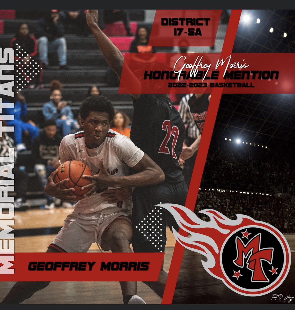 Port Arthur Memorial Titans Boys Basketball🔴⚫️⚪️ (@pamemorialbb) on Twitter photo Congrats to Sophomore Geoffrey Morris for being selected Honorable Mention!
@saphirec98 <a href="/AshlyElamSports/">Ashly Elam</a> <a href="/hoopinsider/">Hoopinsider</a> Congrats to Sophomore Geoffrey Morris for being selected Honorable Mention!
@saphirec98 <a href="/AshlyElamSports/">Ashly Elam</a> <a href="/hoopinsider/">Hoopinsider</a>