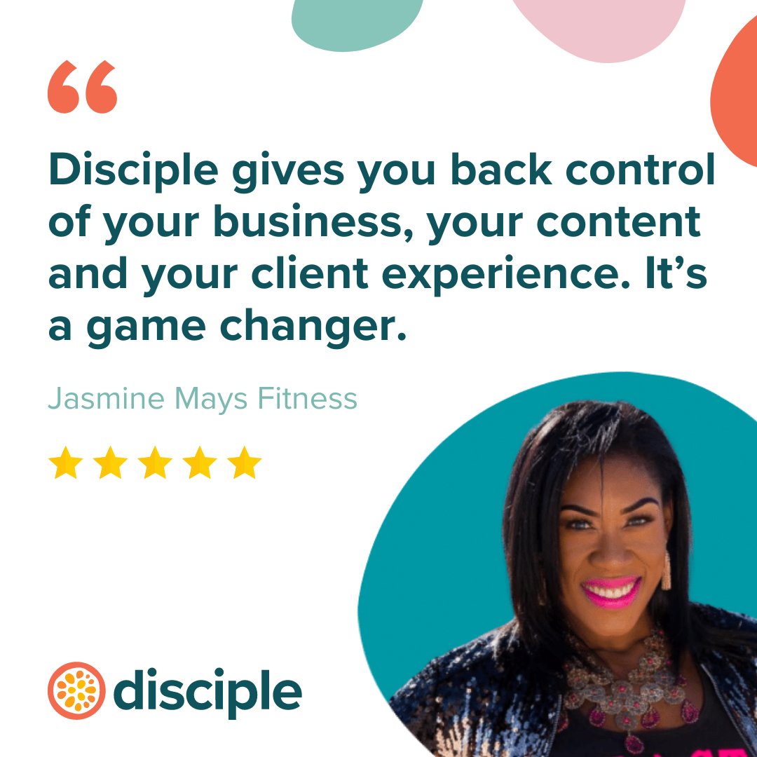 🌟 Meet Jasmine Mays, a Las Vegas-based fitness coach who's transforming lives with her Disciple-powered app! With an intuitive content library and HD videos, she's running her business her way, free from the limitations of algorithms and ads. We love it! 🎉