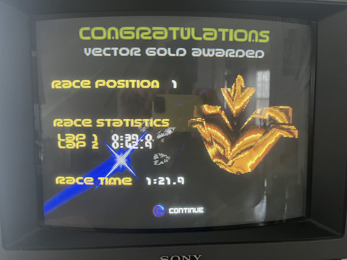 Double_Dime_'s tweet photo. #SplashWaveRacing Last minute realized I picked the wrong speedster on my last post. Went back and tried it again, 1:21.9 this time! 
Saturn NTSC with the 3D Pad. https://t.co/JuEKNuo8EU