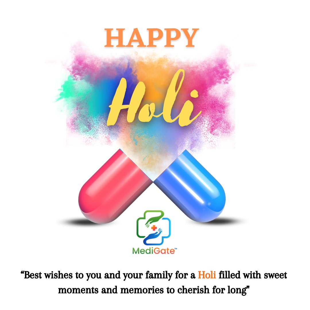 medigateonline's tweet photo. Best wishes to you and your family for a
Holi filled with sweet moments and memories to
cherish for a long.

Download the MediGate App to Unlock The Gateway
To Good Health.
#KhayalSehatKa https://t.co/E8Wq9Foo1d