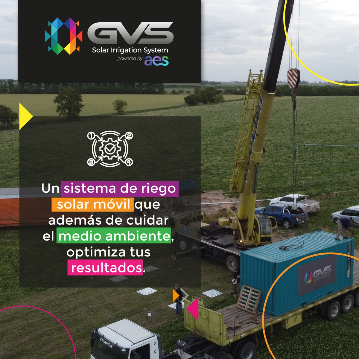 GvsSolar's tweet image. 📢 Mañana llega Expoagro Argentina y GVS estará ahí junto a AES ARGENTINA para que puedas conocer lo último en innovación y sustentabilidad para tu campo. 📢
👉 Te esperamos en el lote N°228.
💦 ➕ 🔅 ➕ 🚜 ➕ 🌱

#GVS #Riegosolar, #Agroinnovación, #campoargentino