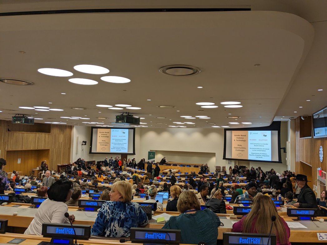 And we're off! @IDRC_CRDI is proud to join the Canadian delegation at #UNCSW67 to discuss evidence-based strategies to end tech-facilitated gender-based violence. #endTFGBV