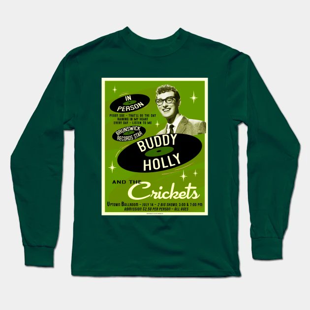 Our Latest Buddy Holly Tee Is Only $16 Today, In 20+ Colors! #BuddyHolly #BuddyHollyAndTheCrickets #BrunswickRecords #Lubbock #Texas #Rockabilly #RockAndRoll #The1950s #Guitarist #Guitar #GuitarPlayer #Singer #Vocalist #Songwriter #Producer #RecordProducer teepublic.com/t-shirt/404528…