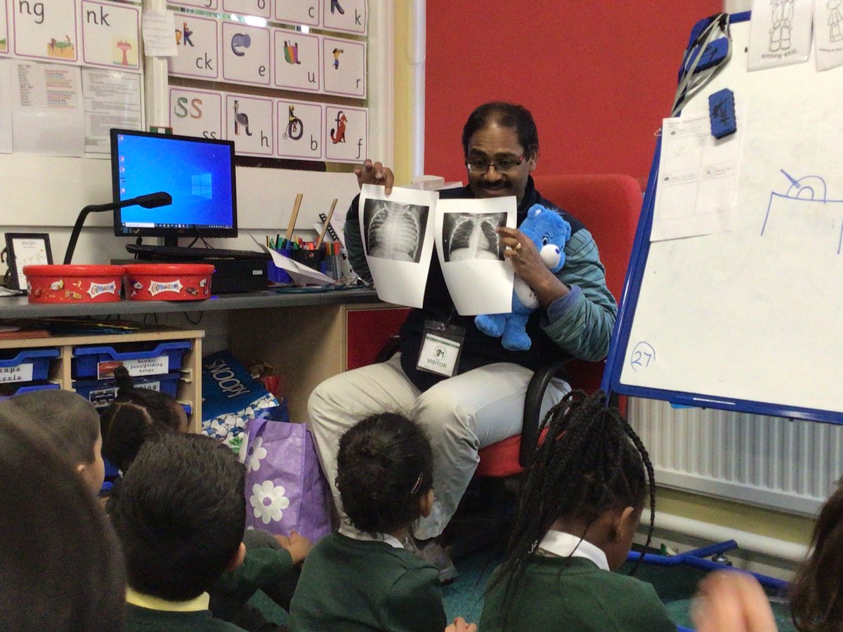 Reception had a wonderful time today listening to Mr Santra, a pediatrician who came to share with us the important role that science plays in his job #Rec #scienceweek #science