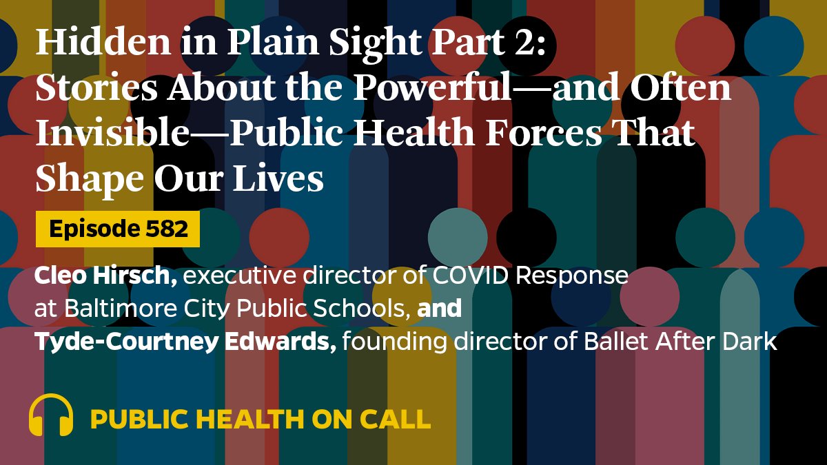 On today’s podcast, hear Tyde-Courtney Edwards’ story of healing trauma through dance and creating <a href="/BalletAfterDark/">Ballet After Dark Inc</a>, and <a href="/cleolacyhirsch/">Cleo Hirsch</a>’s experience directing <a href="/BaltCitySchools/">Baltimore City Public Schools</a>’ COVID response and creating “learning pods” for vulnerable kids.
johnshopkinssph.libsyn.com/website/582-hi…