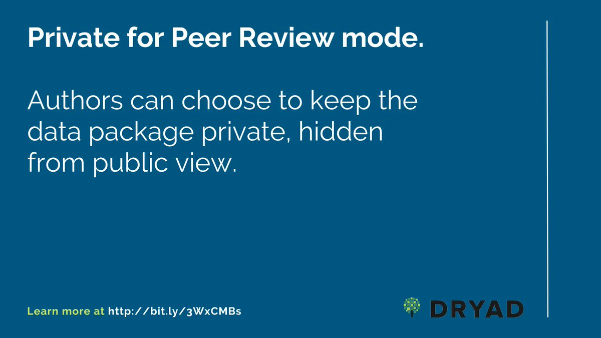 What are the benefits of our Private for #PeerReview mode? 

Learn how Dryad makes it simple for editors to ensure underlying #data is accessible through submission and peer review.

buff.ly/3keIHyj