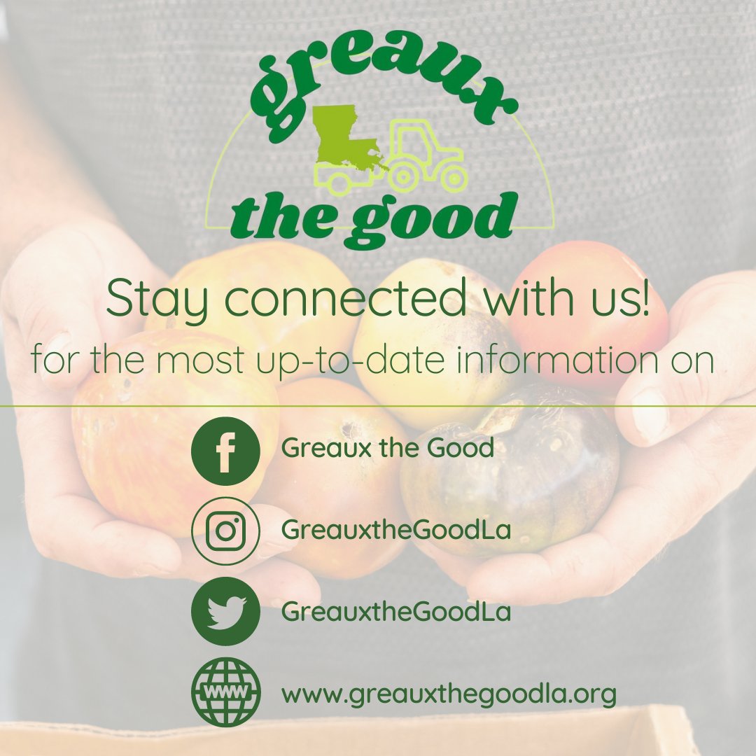GreauxtheGoodLA's tweet photo. Follow us &amp; tell a friend!

The Greaux the Good program is greauxing across Louisiana! Follow us on our social media platforms to ensure you have the latest information about the program as we continue adding more partner locations across the state!

#LouisianaAg #greauxthegood https://t.co/WlNVBz9lDx
