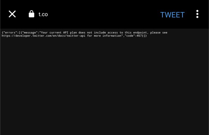 Elon Musk's decision to charge for API access has caused all external links from Twitter to break https://t