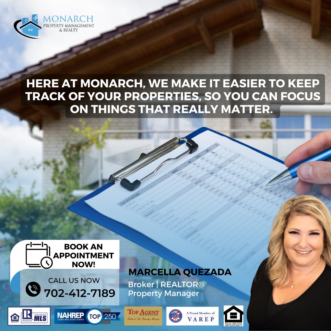 mgm_monarch's tweet photo. Stop worrying about property management and focus on the things that really matter. With Monarch, it's easy to keep track of all your properties.
Call us today and let Monarch change the way you manage your Las Vegas property.
Call 702-412-7189
#MonarchPropertyManagement https://t.co/PdjppatgOj