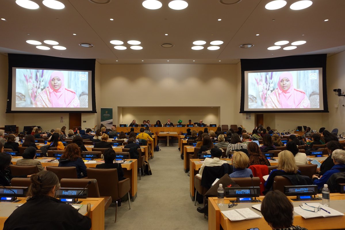 Full house for our #CSW67 event with @ICGBV_Ireland on gender-based violence & technology.🤳💻

As ICGBV's Jennifer McCarthy Flynn said, tech-facilitated gender-based violence should not be seen as different or separate from other forms. The root causes are the same.

#endTFGBV