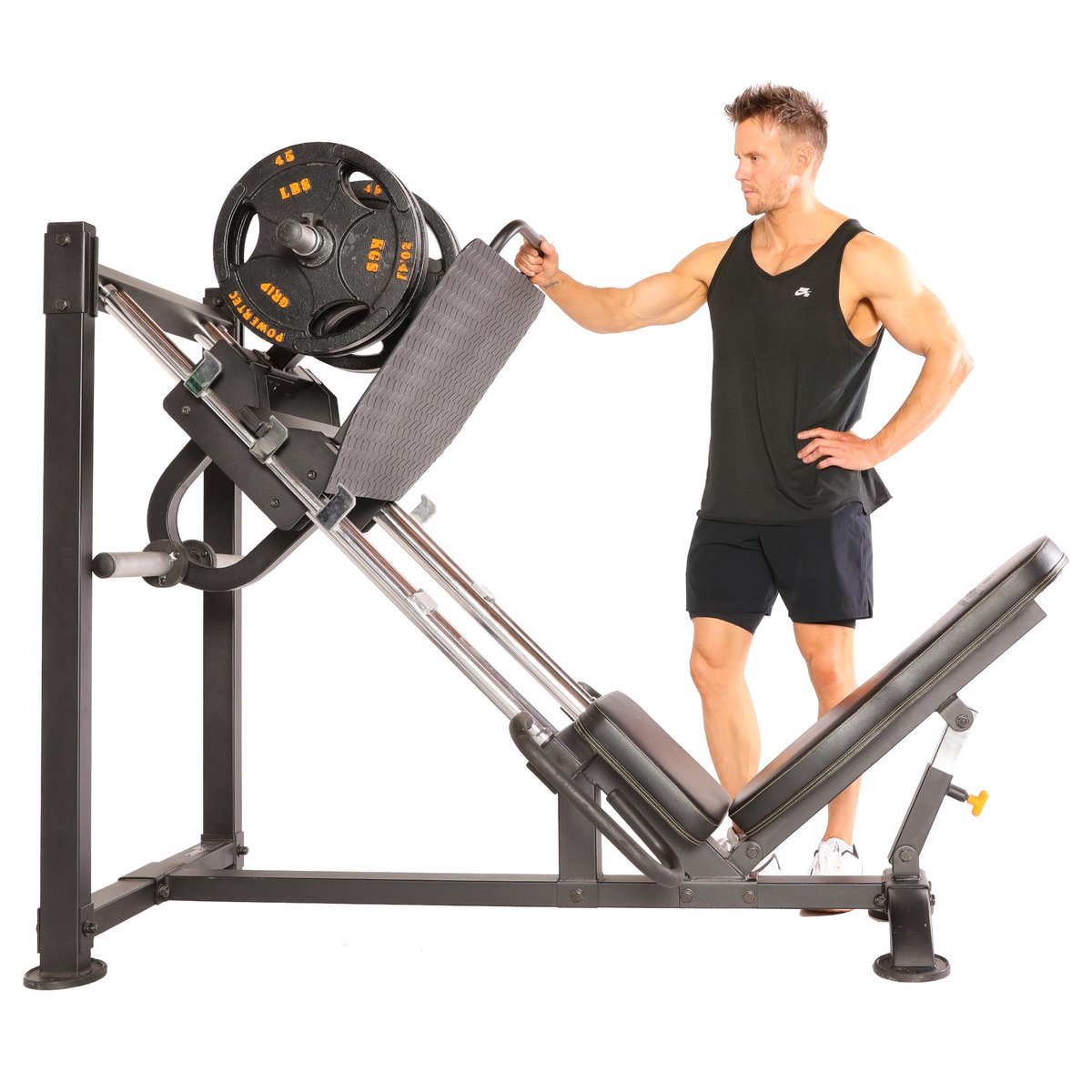 Powertec's tweet photo. Being one of the most compact leg press machines on the market, The Powertec Leg Press offers 1000 lbs. weight capacity.
This leg press comes with dual safety catches, a large foot plate and an adjustable back rest for different leg press positions.
#Powertec #LegPress https://t.co/4l45Wo53I3