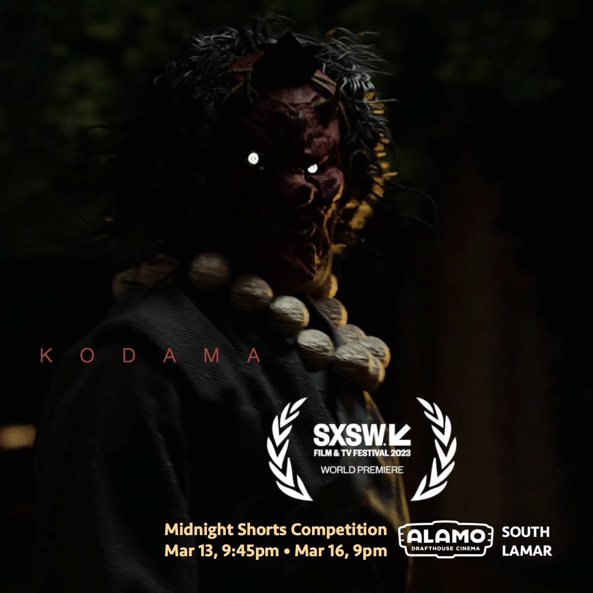 christashima's tweet photo. 🔜🎞👺 #Kodama is coming. World Premiere in one week, @sxsw Mar.13 & 16❗️ A film by #BrianMTang 🎦 Watch #teasertrailer: ▶️🔗https://t.co/kuqVjulJ7k #木魅 #こだま #shortfilms #SXSW2023 #MidnightShorts #SWATSamurai https://t.co/Axy8LROIAr