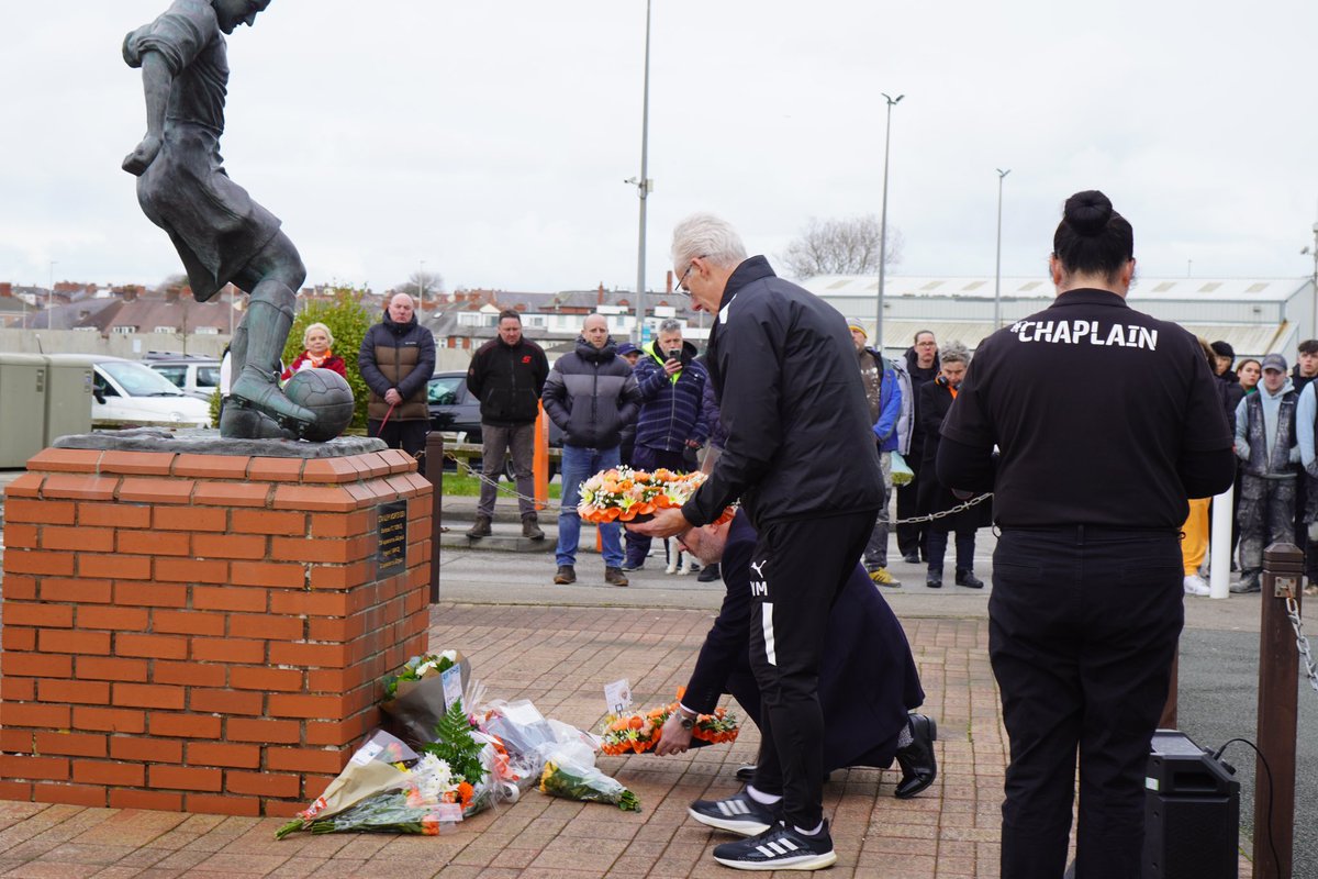 BlackpoolFC's tweet photo. Remembering one of our own. 🧡 https://t.co/KjrG3zc5Zo