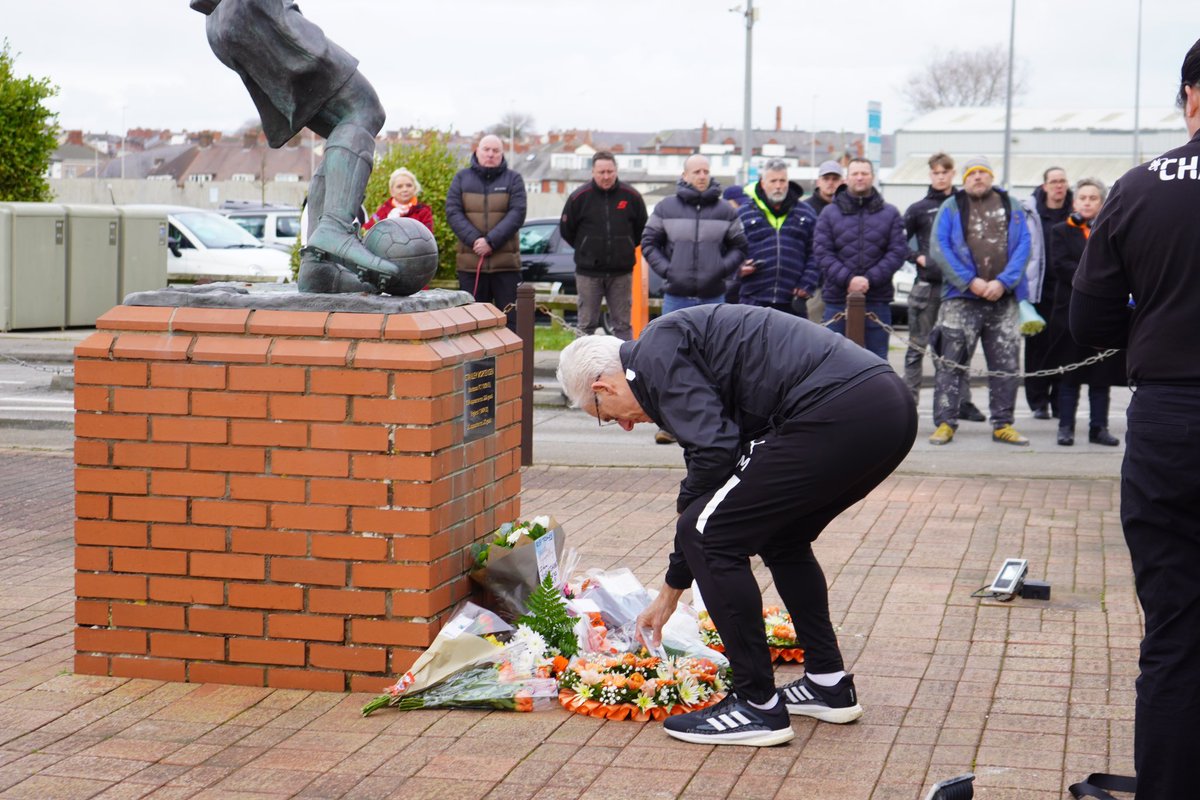 BlackpoolFC's tweet photo. Remembering one of our own. 🧡 https://t.co/KjrG3zc5Zo