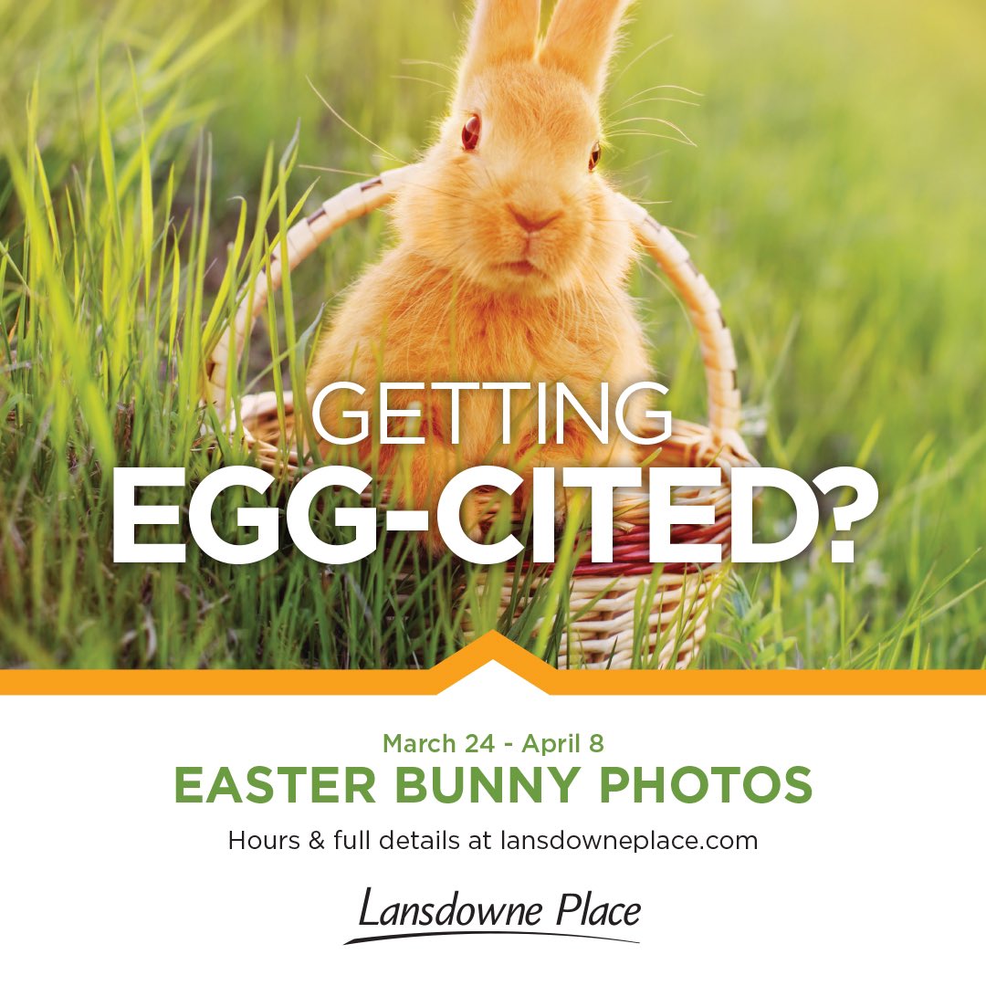 The EASTER BUNNY returns from March 24th to April 8th &amp; egg-citing photo memories are a HOP, SIT &amp; A CLICK AWAY! 🐰 ✨ 

Reservations are recommended but not required. Visit lansdowneplace.com for full details &amp; hours.