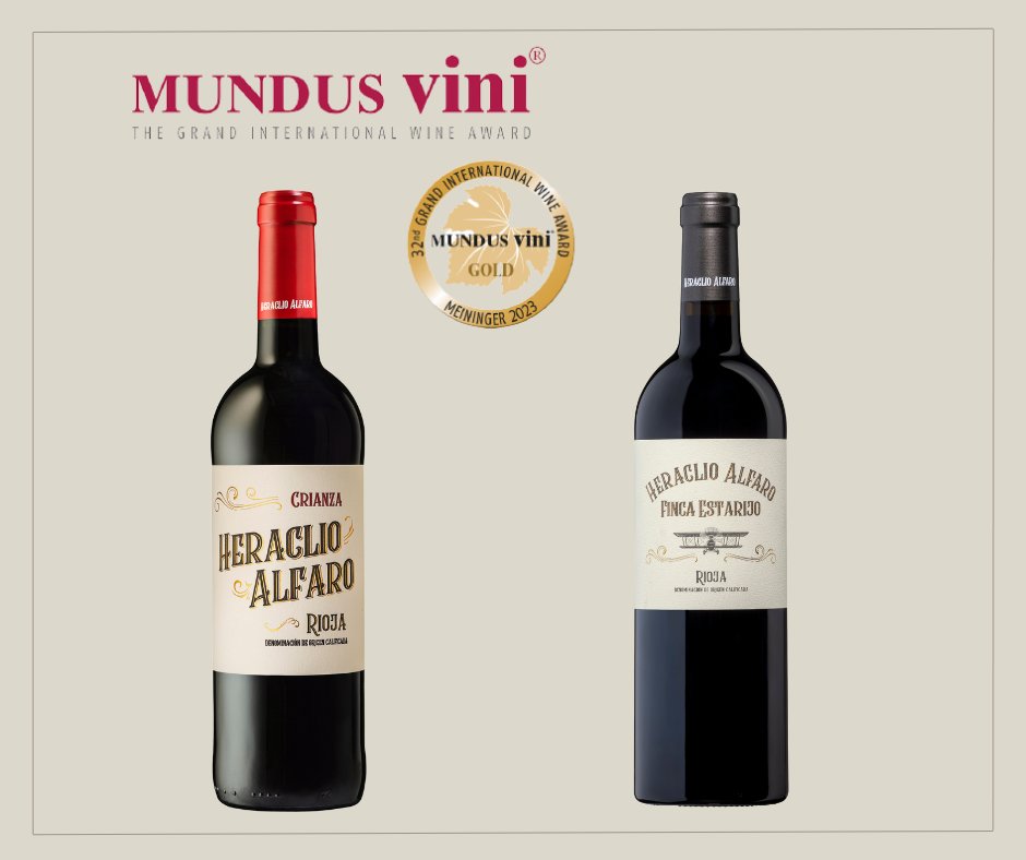 Desde #Alemania nos llegan muy buenas noticias: #HeraclioAlfaro 2019 y #HeraclioAlfaro #FincaEstarijo 2017 han cosechado dos medallas de oro en el prestigioso concurso <a href="/MUNDUSVINI/">mundusvini</a>. ¡Brindamos por ello! 🍷
#GrupoTerrasGauda #SomosTerrasGauda #rioja #riojawines #Alfaro #awards