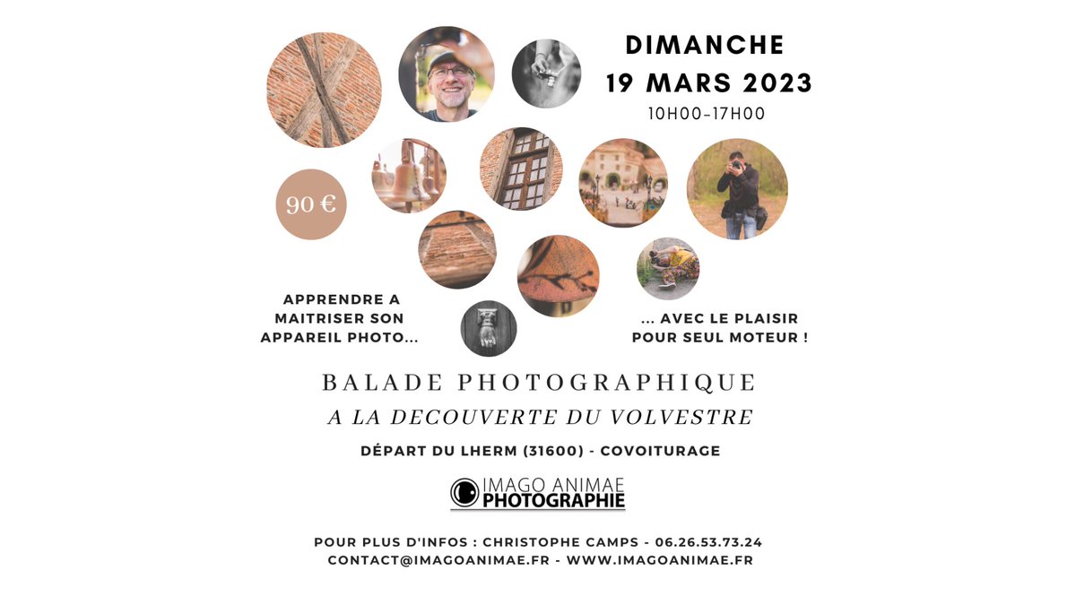 ImagoAnimae's tweet image. Parce qu’une passion n’a de sens que si elle est partagée, je vous attends le dimanche 19 mars 2023 pour la prochaine balade photographique d’Imago Animae Photographie qui nous mènera à la découverte du Volvestre.

Pour plus d'infos : Christophe Camps - imagoanimae.fr