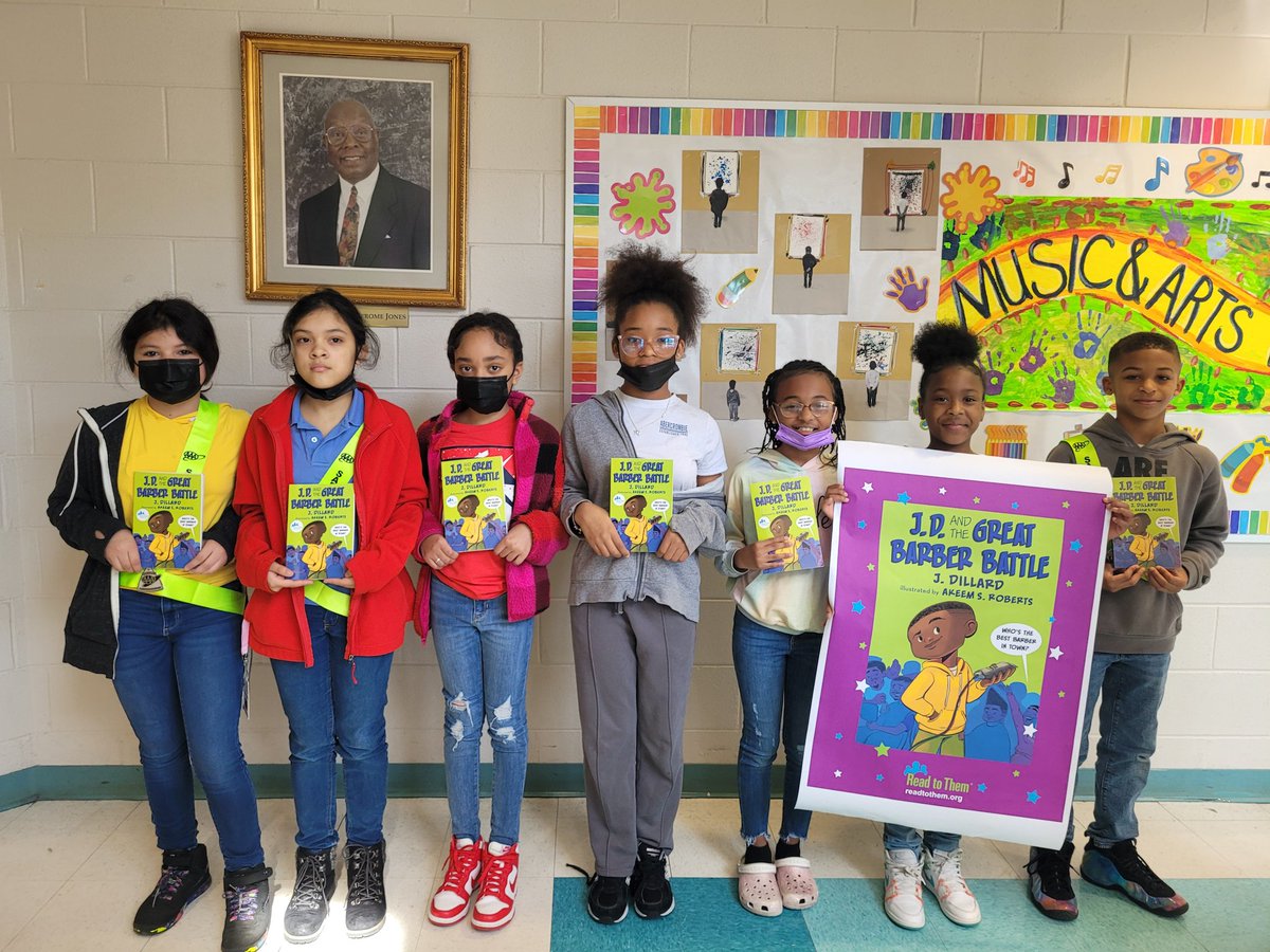 RealMrsAshley's tweet photo. THE Marvelous Miles J Jones Elementary would like to thank @CandFBank for generously funding our #VAROB23 book, #JDandtheGreatBarberBattle! We are getting ready for our kickoff, and we can hardly wait! @RPS_Schools @rps_libraries @LitLimo #MJJMagic #VirginiaReads https://t.co/tJnOEIPxkY